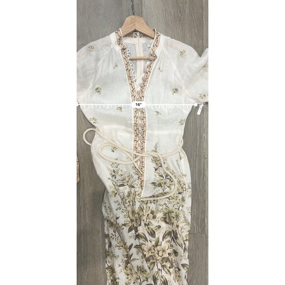 NWOT Zimmermann Golden Floral-print Linen Maxi Dress size 0P/ US 0-2 - Picture 10 of 12